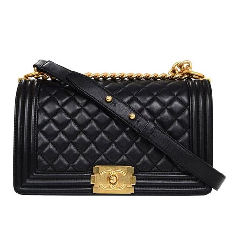 chanel old medium boy bag black